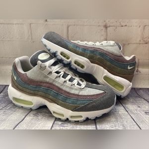 Nike Air Max 95 Recycle Canvas Grey Barely Crimson Shoes Men's Size 11.5